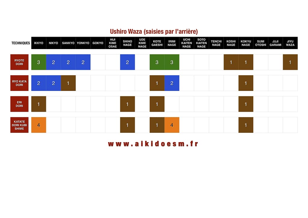 Aïkido Grade Kyu - Ushiro Waza - AIKIDO ESM