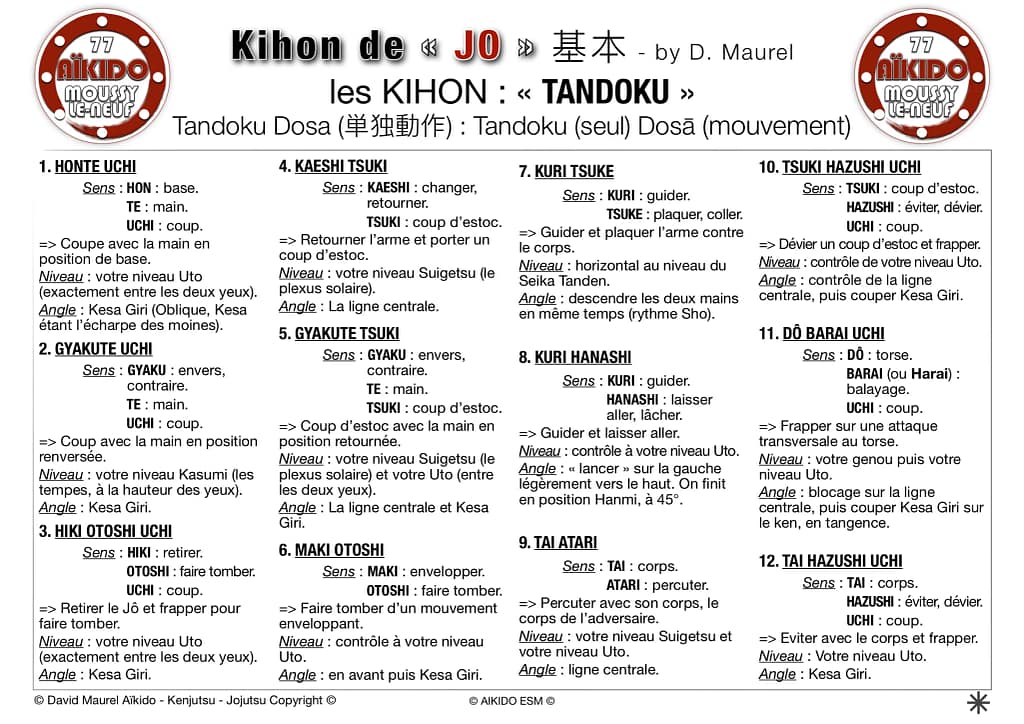 KIHON de Jo - BUKI-WAZA - by David Maurel pour AIKIDO ESM